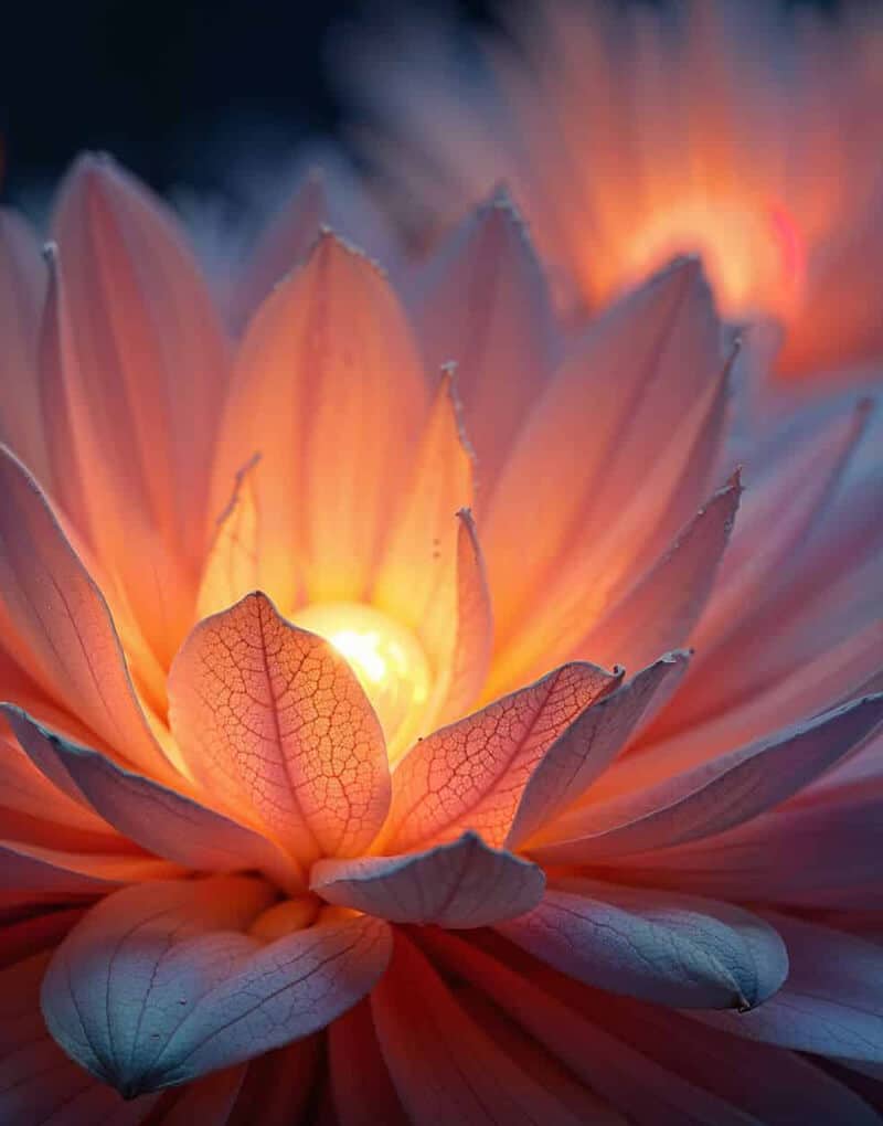 lotus flowers with light bulb